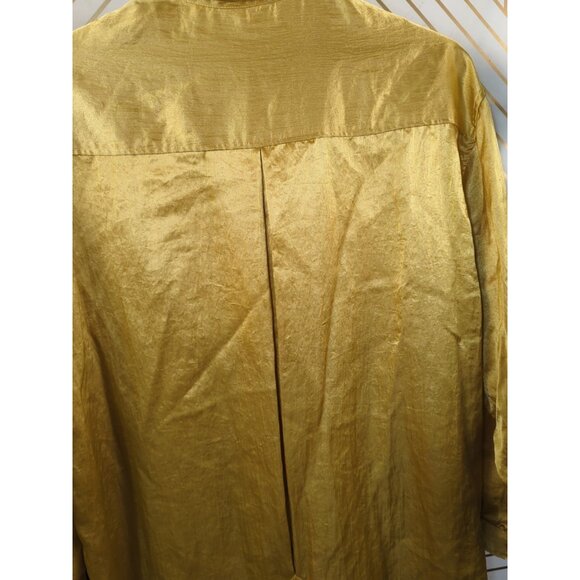 Anne Pinkerton VTG Womens Gold Crinkle Textured Blouse MADE IN JAPAN Size 8 - Picture 6 of 6